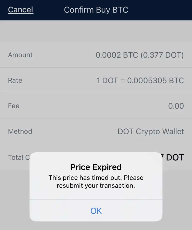 what does rate expired mean on crypto.com