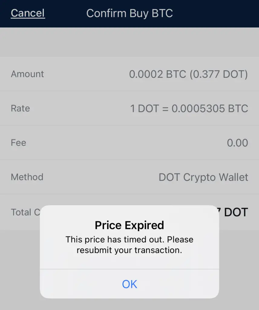 Crypto.com App Rate Expired