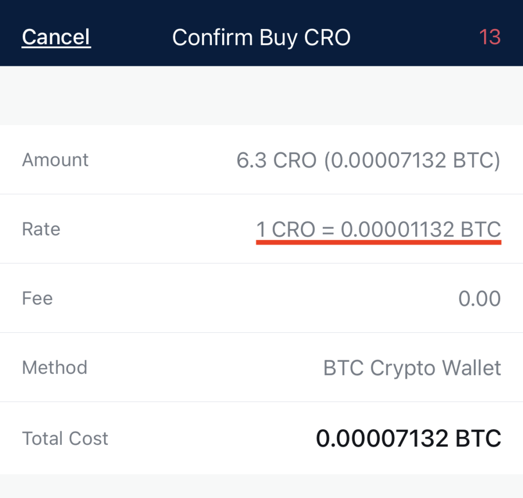 Crypto.com Spread BTC CRO 2