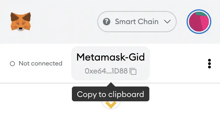 Metamask Copy Binance Smart Chain Address