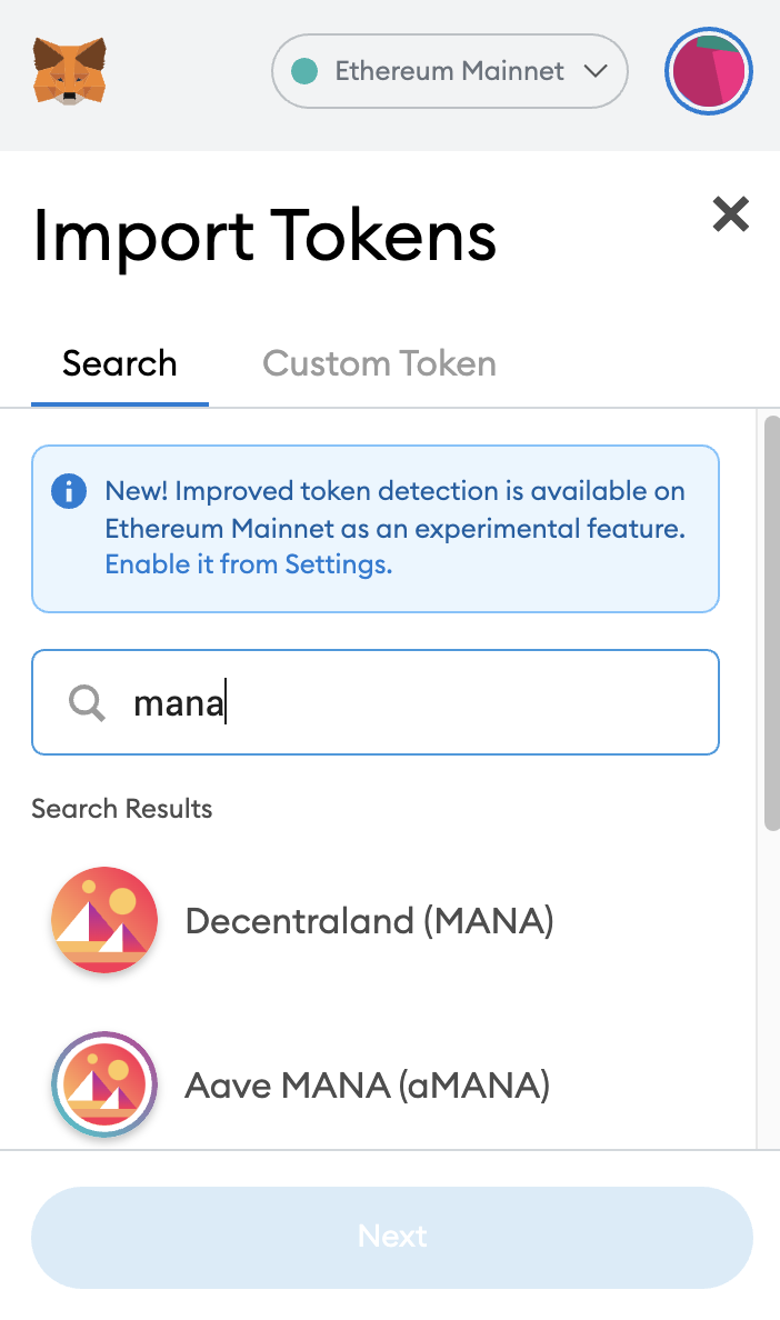 how to send mana from metamask to exchange