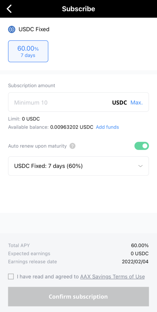 AAX USDC Transaction Details