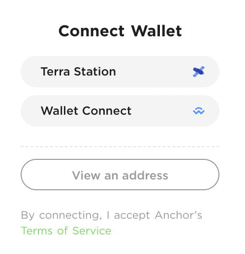Anchor Connect Terra Station Options