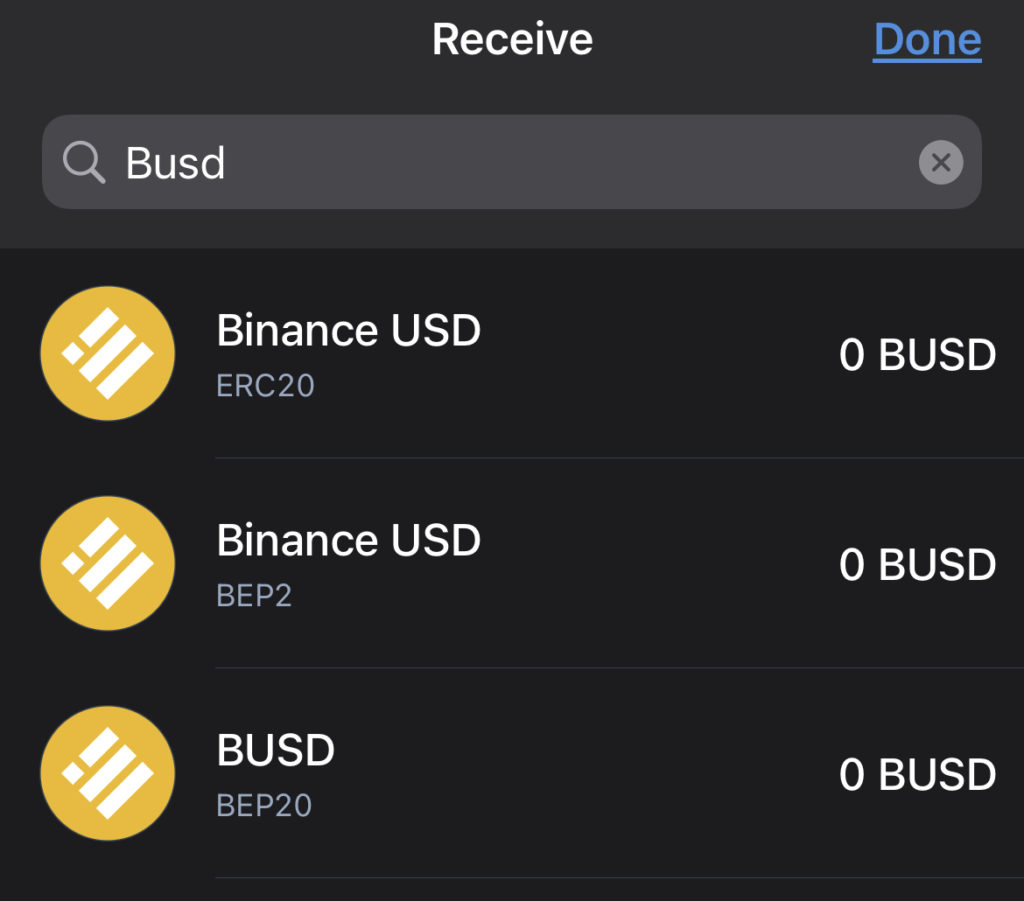 BUSD Trust Wallet Networks