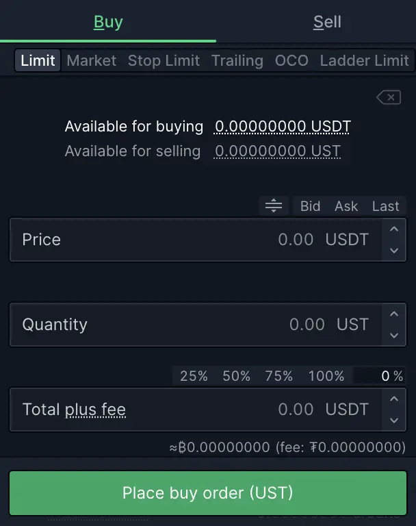 Bittrex Buy UST
