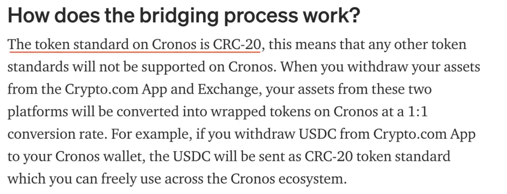 Cronos CRC20 Standard