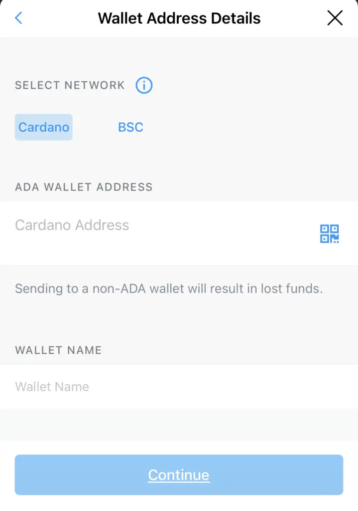 Crypto.com ADA Wallet Address Details