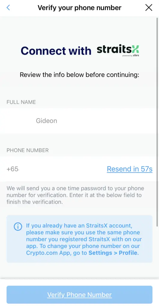 Crypto.com Connect With StraitsX Connection 1