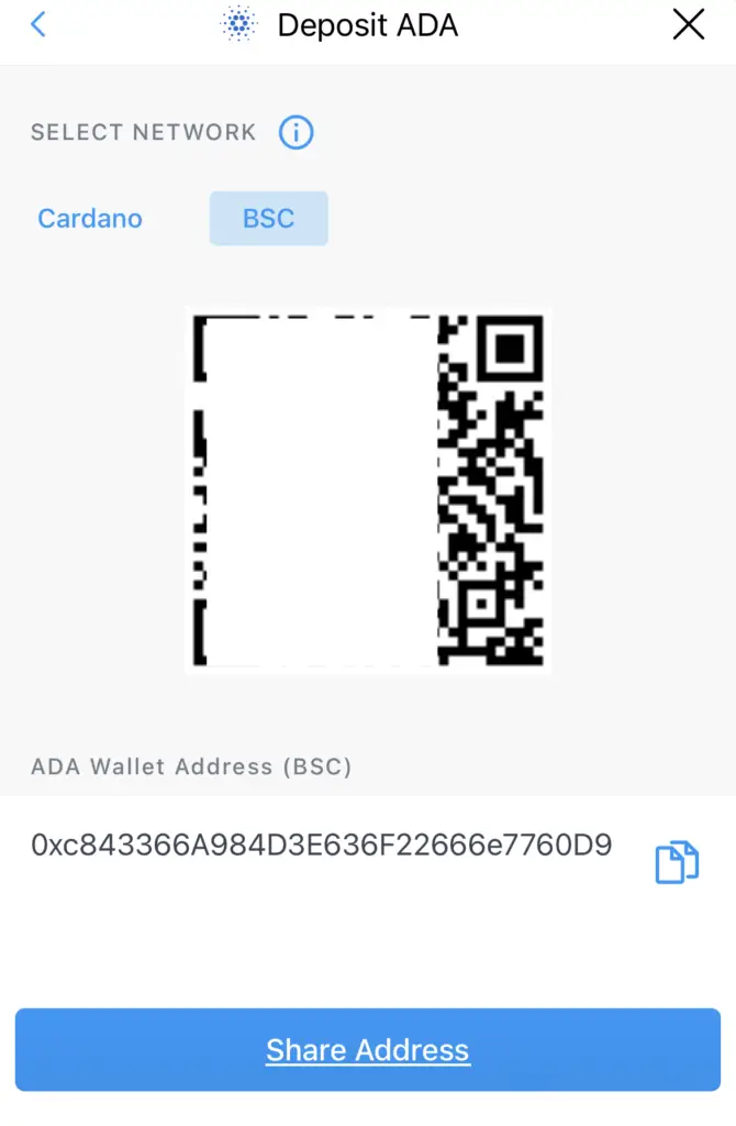 Crypto.com Deposit ADA BSC