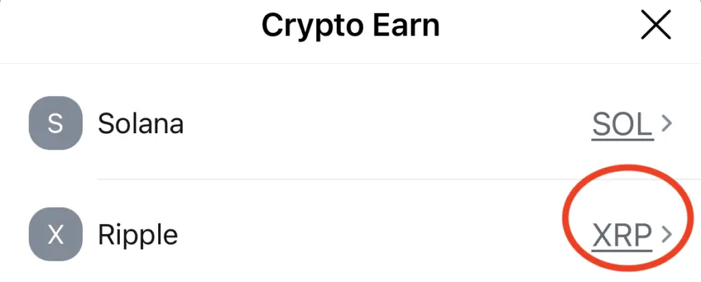 Crypto.com Select XRP Earn