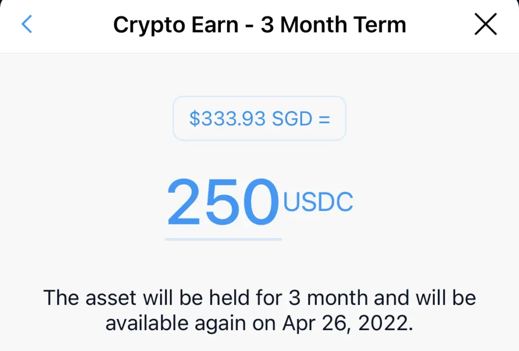 Crypto.com USDC Earn