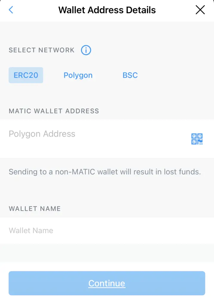 Crypto.com Withdraw MATIC Networks