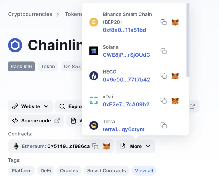 add chain link to metamask