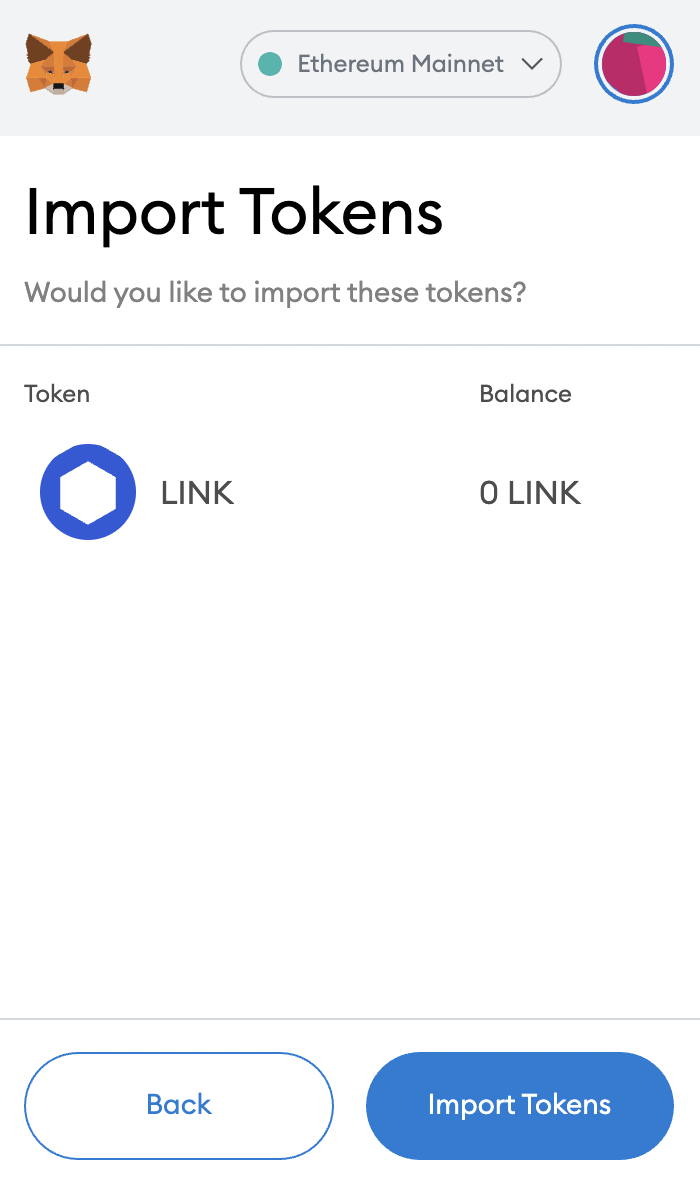 metamask for link chain link