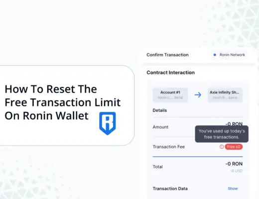Ronin Wallet Reset Free Transaction Limit