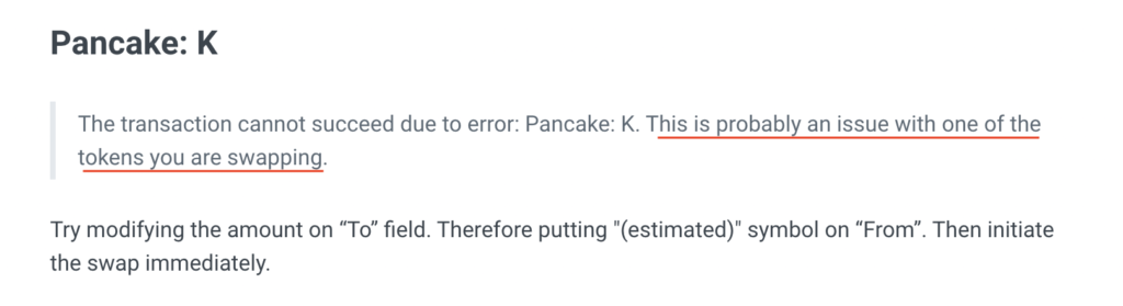 Pancakeswap Documentation Pancake K