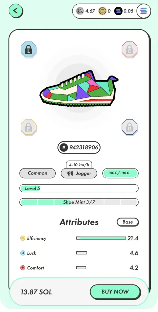 STEPN Sneaker Stats Boosted