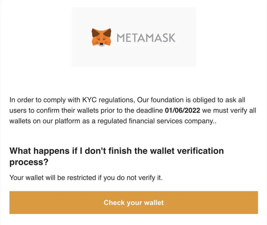 Metamask Perform KYC Scam